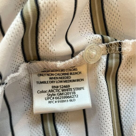 George Men's 3-Button Striped Golf Polo Shirt Sz XXL in White, Tan, Black Active - Picture 12 of 14